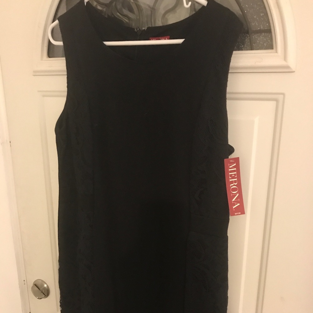 Black dress with lace accents